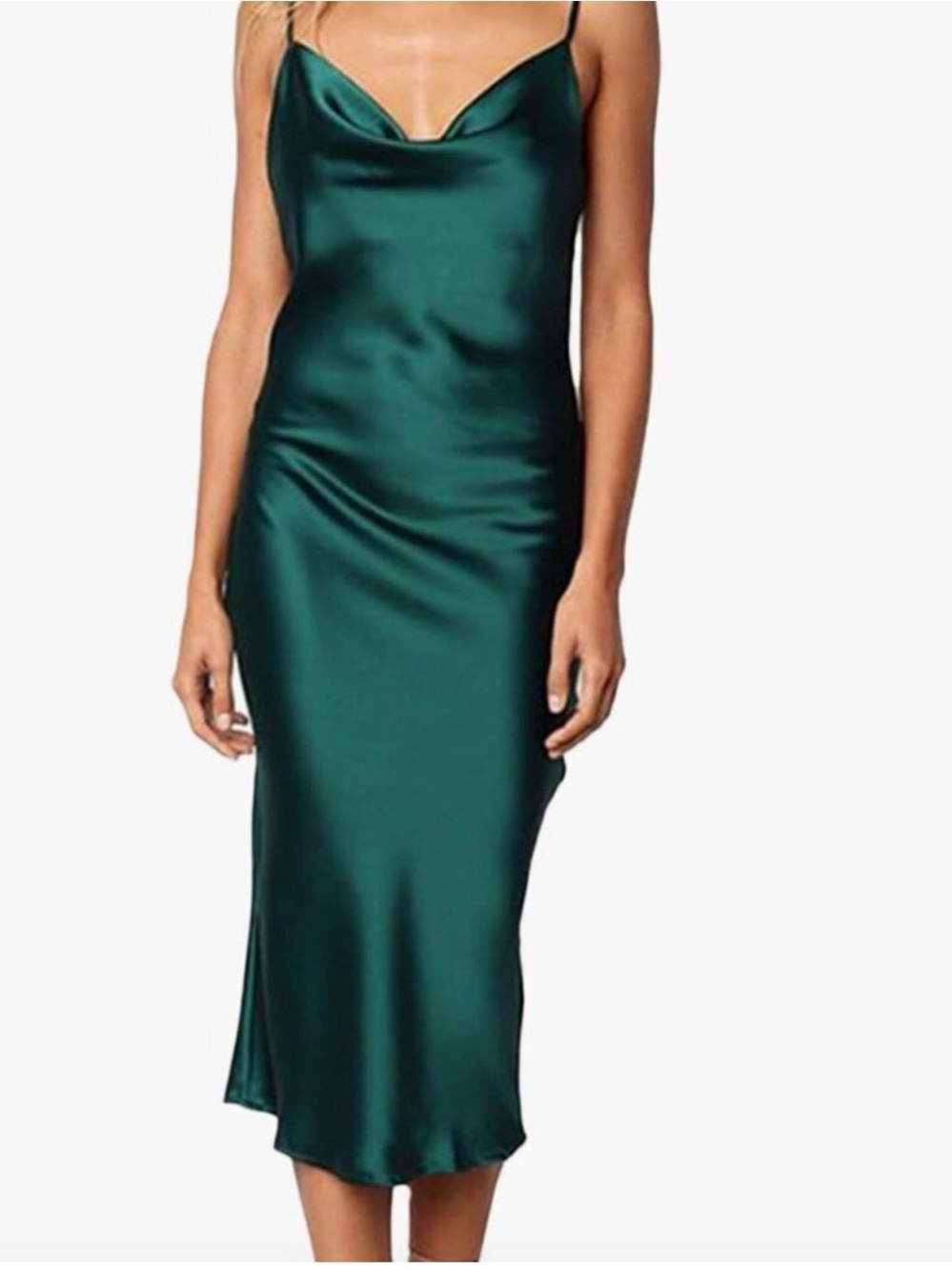 Paper Heart Emerald Green Stain Cowl Neck Slip Dress Size Medium